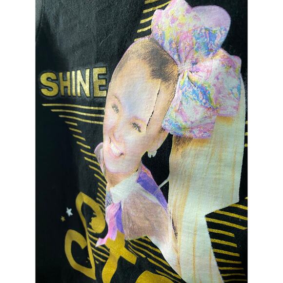 Nickelodeon jojo siwa T-Shirt Girls Size 7/8 Black Shine Like a Star Graphic Tee - Picture 8 of 8